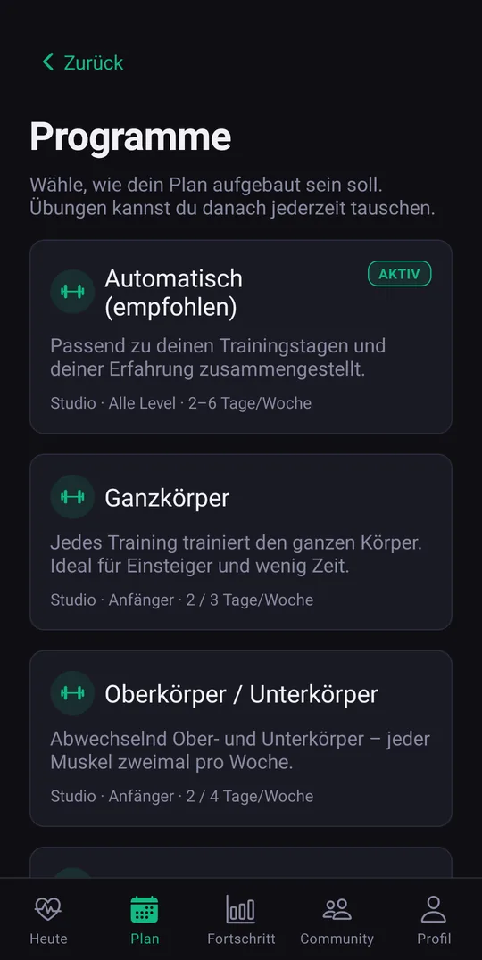 12 Programme – oder einfach automatisch